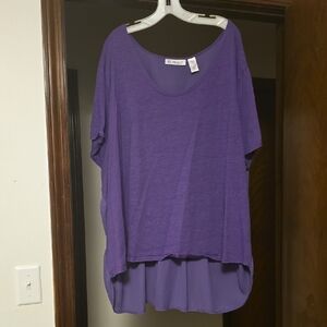 Roaman's Purple Short Sleeve Top
